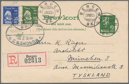 Norwegen - Ganzsachen: 1929, 10 Öre Double Card Uprated With 10 And 30 Öre Ibsen, Question Part Used - Interi Postali