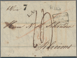 Österreich - Vorphilatelie: 1829, "WIEN" Und "L.A." Je L1 Sowie Taxstempel "7" Auf Kpl. Faltbrief Na - ...-1850 Voorfilatelie