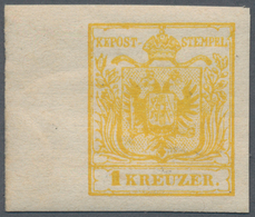 Österreich: 1866, Freimarke Von 1850 1 Kr Schwefelgelb. Sehr Gut Gerandeter Neudruck, Ungebraucht, F - Gebraucht