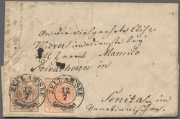 Österreich: 1853, 3 Kr Rosa Und 6 Kr Braun Handpapier, Je Voll- Bis Breitrandig Und Mit 2 Glasklaren - Oblitérés