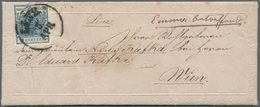 Österreich: 1850/1864 (ca.), Zwei Präge-Zierbriefe: 9 Kr. Blau Von Linz Nach Wien Und 10 Kr. Blau Vo - Gebruikt