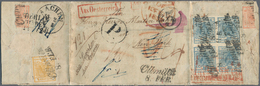 Österreich: 1850, 9 Kr Blau, Handpapier, Type IIa, Im Viererblock, Allseits Vollrandig, Zusammen Mit - Gebruikt