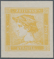 Österreich: 1851, 6 Kr./30 C. Gelber Merkur, Bogenprobe Des Neudrucks Von 1884 Auf Dünnem Ungummiert - Used Stamps