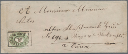 Österreich: 1860/1861, 3 Kr. Grün Als Einzelfrankatur Auf Nahdistanzbrief Von "GRINZING 15 JUL" Nach - Used Stamps