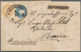 Österreich: 1863/64. 15 Kr Hellbraun Eng Gezähnt In Verbindung Mit 10 Kr Blau Weit Gezähnt (je Einma - Oblitérés