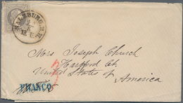 Österreich: 1868, 25 Kreuzer Grau Als EF Entwertet Mit K1 SALZBURG B.H. Auf Brief Mit Inhalt Nach US - Oblitérés