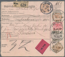 Österreich: 1899, Postbegleitadresse Für Ein Paket Ab WIEN Mit 2,3,5 Und 30 Kreuzer Zusatzfrankatur - Usati