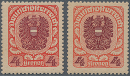 Österreich: 1920/21, 4 Kronen Freimarke Wappenzeichnung, Dickes Graues Papier, Farbe Lebhaftrot/schw - Used Stamps