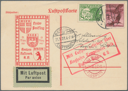 Österreich: 1927/1933, Sechs Flugpostbriefe Bzw. -karten Alle Mit 'Pilotenkopf'-Frankaturen Sowie Di - Used Stamps