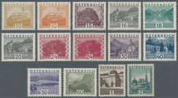 Österreich: 1929 - 1930, Freimarken: Landschaften, Kompletter Postfrischer Luxus-Satz Von 14 Werten, - Gebraucht