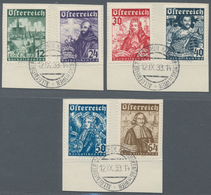Österreich: 1933, Katholikentag, Kompletter Satz Auf Drei Briefstücken, Entwertet Mit Zeitgerechten - Used Stamps