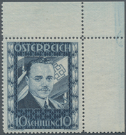 Österreich: 1934, Dollfuß 10 Schilling Tadellos Postfrische Marke Aus Der Rechten Oberen Bogenecke ( - Gebraucht