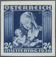 Österreich: 1936, 24 Gr. Muttertag Ungezähnt, Postfrisch (natürlicher Kalanderbug=kein Mangel). Mi. - Used Stamps