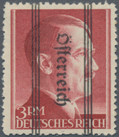 Österreich: 1945, Grazer Aufdruck, 3 RM Mit Kopfstehendem Aufdruck, Postfrisch, Signiert Wallner. - Gebruikt