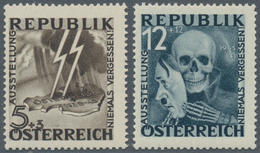 Österreich: 1946, Sogen. 'BLITZ/MASKE', Nicht Ausgegebene Werte Der Serie 'Niemals Vergessen' Einwan - Gebruikt