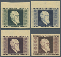 Österreich: 1946, Geschnittener Renner-Satz Postfrisch. Drei Werte Mit Breitem Oberrand. - Used Stamps