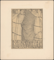 Österreich: 1947, Kriegsgefangene (18+12 Gr.) 'Mutter Vor Stacheldraht', Bleistift-Entwurfszeichnung - Gebraucht