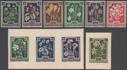 Österreich: 1948, 8 Gr. - 1,40 S., Alpenblumen, Kpl. Satz Als Ungezähnte Probedrucke, Dabei 8 G Stat - Used Stamps