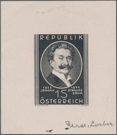 Österreich: 1949. Finaler Probedruck Auf Hartem Testpapier Für Die Marke "50. Todestag Von Johann St - Gebraucht