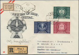 Österreich: 1949 (8.10.), 75 Jahre Weltpostverein (UPU) Kompl. Satz Auf Eingeschriebenen Schmuck-Ers - Used Stamps