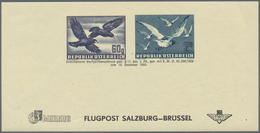 Österreich: 1950 (31.12.), Flugpost Vögel 2 S. Und 60 Gr. ADRESSZETTEL Auf Flugpostbrief Salzburg-Br - Gebraucht