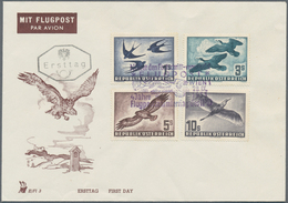 Österreich: 1953 (29.9.), Flugpost Vögel Kompletter Satz Von Vier Werten Auf Schmuck-Ersttagsbrief M - Used Stamps