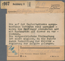 Österreich - Portomarken: 1946, Paket-Begleitadresse Ab "SALZBURG 2" Adressiert Nach Bürmoos Mit Por - Segnatasse