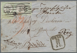 Österreich - Stempelmarken: 1854, 3 Und 6 Kreuzer C.M. Grün/schwarz Stempelmarken, Als Freimarken Ve - Revenue Stamps