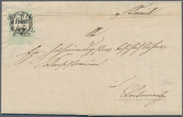 Österreich - Stempelmarken: 1855, 6 Kreuzer C.M. Grün/schwarz Stempelmarke, Als Freimarke Verwendet - Fiscale Zegels