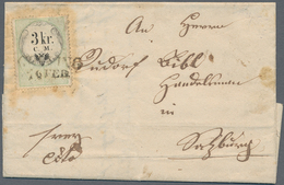 Österreich - Stempelmarken: 1856, 3 Kreuzer C.M. Grün/schwarz Stempelmarke, Als Freimarke Verwendet - Fiscaux