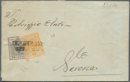 Österreich - Lombardei Und Venetien: 1850, 5 C Orangegelb Auf Dünnem Papier, Type I Und 10 C Grausch - Lombardo-Vénétie