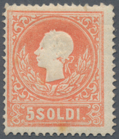 Österreich - Lombardei Und Venetien: 1858, 5 So. Rot, Type I, Farbfrisches Exemplar In Guter Zähnung - Lombardo-Vénétie