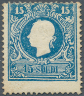 Österreich - Lombardei Und Venetien: 1859, 15 So. Blau, Type II, Farbfrisches Exemplar In Guter Zähn - Lombardo-Vénétie