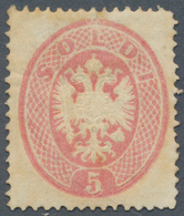 Österreich - Lombardei Und Venetien: 1863, 5 So Rosa, Gez.14, Ungebraucht Mit Vollem Originalgummi, - Lombardo-Vénétie