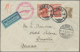 Österreich - Flugpost: 1934 (9.10.), Trachten 45 Gr. Waagr. Paar + 10 Gr. Kl. Landschaft Auf Flugpos - Sonstige & Ohne Zuordnung