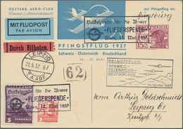 Österreich - Flugpost: 1937 (12.5.), Flugpost-Karte Mit Wertstempel 15 Gr. Pilotenkopf Mit 5 Gr. Flu - Andere & Zonder Classificatie