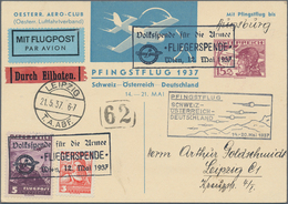 Österreich - Flugpost: 1937 (12.5.), Flugpost-Karte Mit Wertstempel 15 Gr. Pilotenkopf Mit 5 Gr. Flu - Altri & Non Classificati