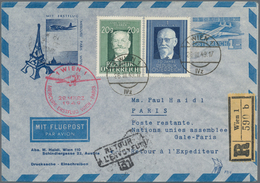 Österreich - Flugpost: 1949 (26.3.), Eingeschriebener Luftpost-Umschlag 1 S. Flugzeug Mit Blauem Zud - Autres & Non Classés