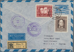 Österreich - Flugpost: 1949 (6.1.), Eingeschriebener Luftpost-Umschlag 1 S. Flugzeug Mit Zusatzfrank - Autres & Non Classés