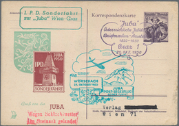 Österreich - Flugpost: 1950 (21.10.), Korrespondenzkarte Trachten 30 Gr. Violett Mit Privaten Zudruc - Andere & Zonder Classificatie