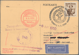 Österreich - Flugpost: 1950 (1.6.), Postkarte Mit Vs. 15 Gr. Trachten Und Rs. Mit A S. '100 J. Brief - Sonstige & Ohne Zuordnung