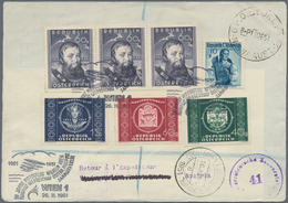Österreich - Flugpost: 1951 (26.11.), UPU-Adresszettel (Type Y) Mit Rs. Bunter Zusatzfrankatur Als E - Autres & Non Classés