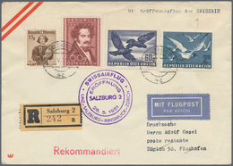 Österreich - Flugpost: 1951 (25.5.), R-Flugpostbrief Frankiert Mit Vögel 60 Gr. Und 2 S. Sowie Zwei - Sonstige & Ohne Zuordnung