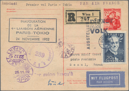 Österreich - Flugpost: 1952 (19.11.), Korrespondenzkarte Trachten 60 Gr. Ziegelrot Mit Beidseitiger - Sonstige & Ohne Zuordnung