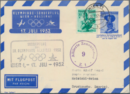 Österreich - Flugpost: 1952 (16.7.), Privat-Luftpost-Faltbrief Trachten 1 S. Blau Mit Zudruck 'OLYMP - Altri & Non Classificati
