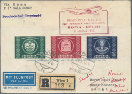 Österreich - Flugpost: 1952 (28.10.), UPU-Adresszettel (Type Y) Mit Rs. Bunter Zusatzfrankatur Als E - Autres & Non Classés