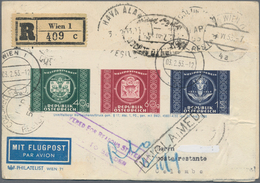 Österreich - Flugpost: 1953 (3.2.), UPU-Adresszettel (Type Y) Als Einschreiben Und Flugpost Von Wien - Andere & Zonder Classificatie