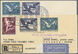 Österreich - Flugpost: 1953 (31.1.), Flugpost-Adresszettel Vögel 60 Gr. + 2 S. Mit Setzfehler (Wer"r - Sonstige & Ohne Zuordnung