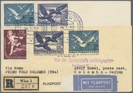 Österreich - Flugpost: 1953 (31.1.), Flugpost-Adresszettel Vögel 60 Gr. + 2 S. Mit Setzfehler (Wer"r - Altri & Non Classificati