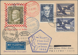 Österreich - Flugpost: 1953 (3.6.), Privat-Postkarte Mit Wertstempel Vögel 60 Gr. Zufrankiert Mit 60 - Sonstige & Ohne Zuordnung